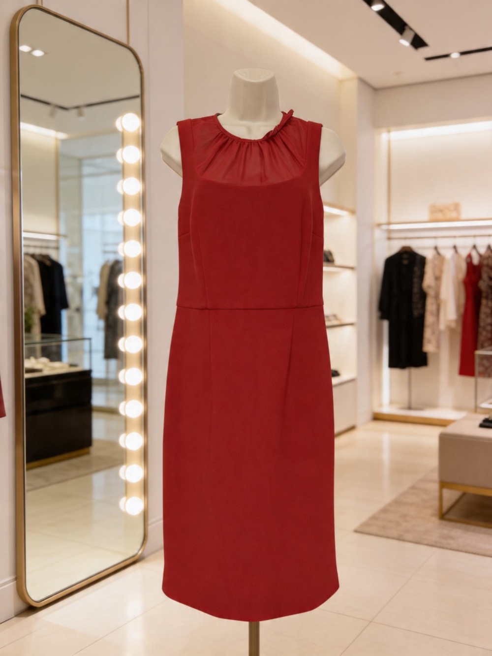Just Taylor Red Sheath Dress Size 10 Sleeveless Career Work Cocktail Classic